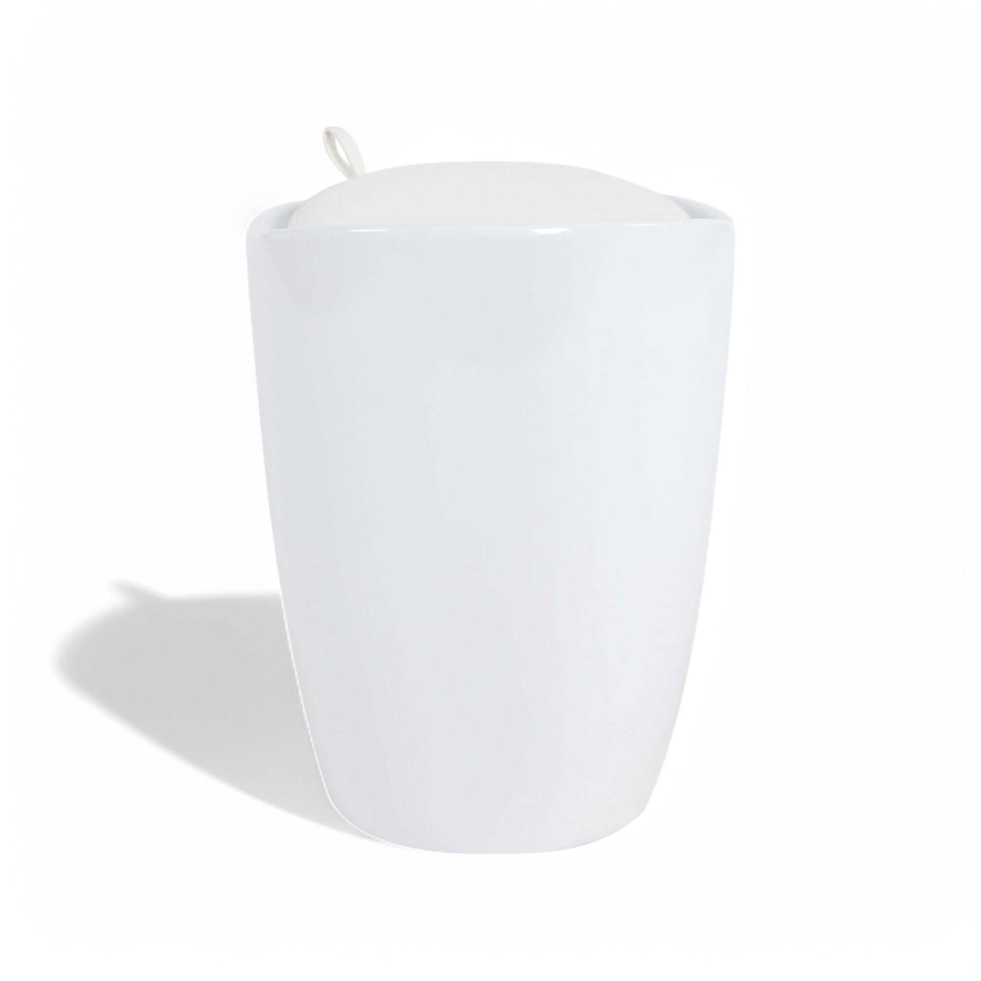 Sgabello pouf in abs con cuscino ecopelle bianco 36x36xH50 cm