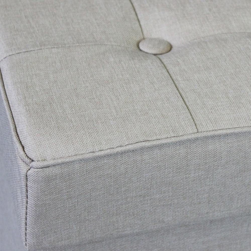 Pouf contenitore quadrato in stoffa tortora 38x38xH40