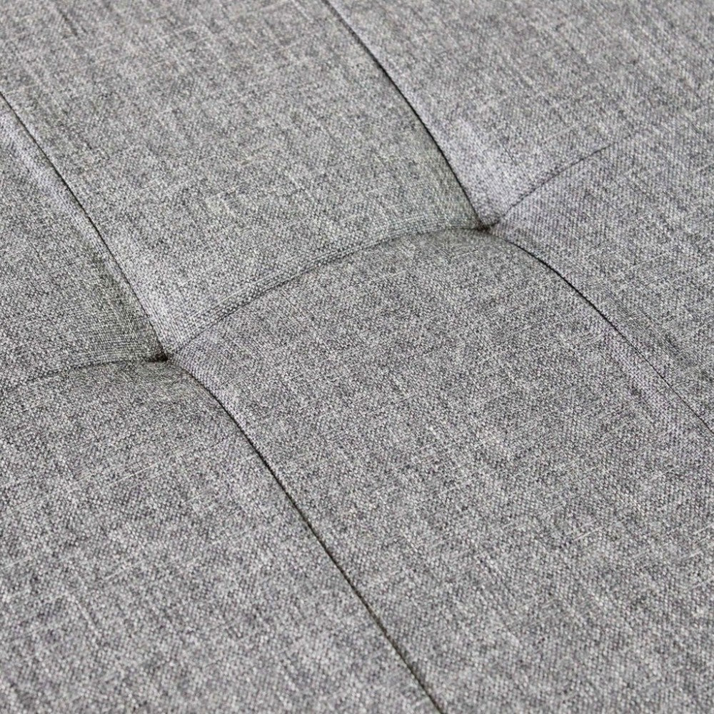 Pouf de rangement rectangulaire en tissu gris