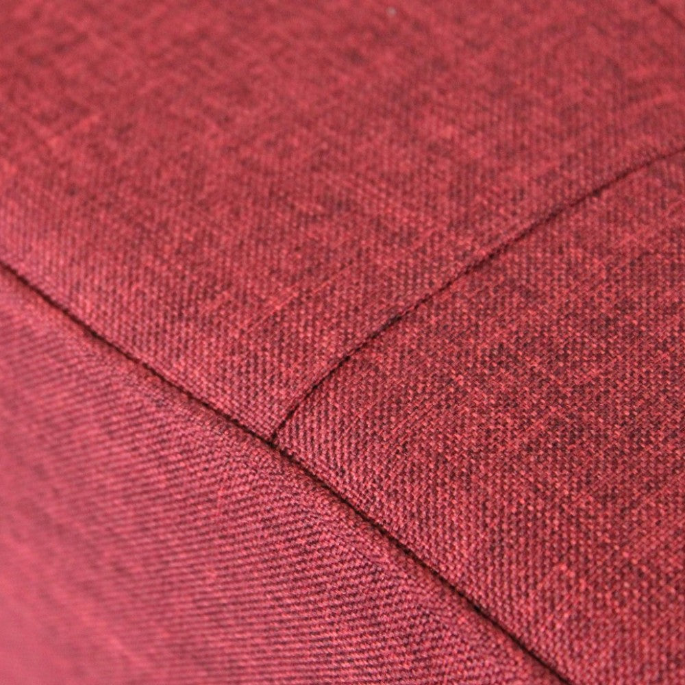 Pouf contenitore quadrato in stoffa bordeaux 38x38xH40 cm