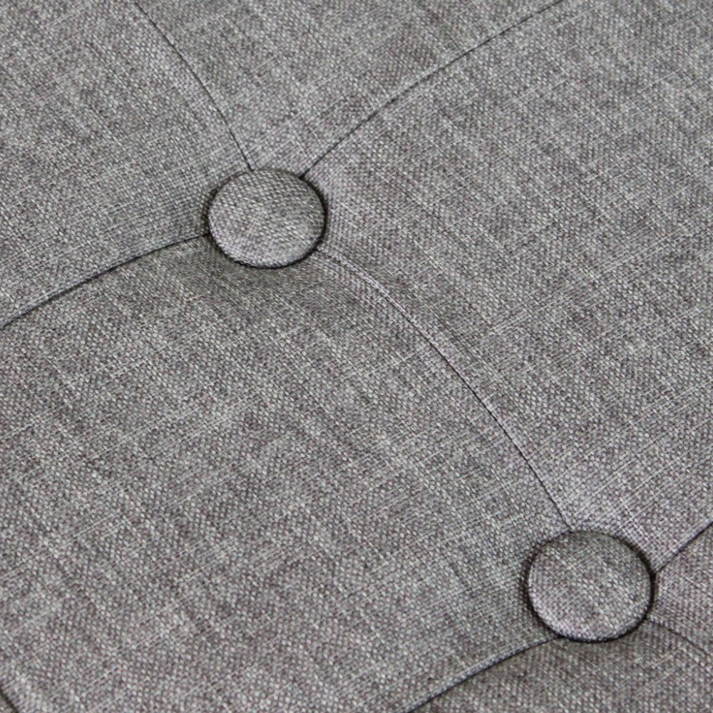 Pouf contenitore quadrato in stoffa grigio 38x38xH40 cm
