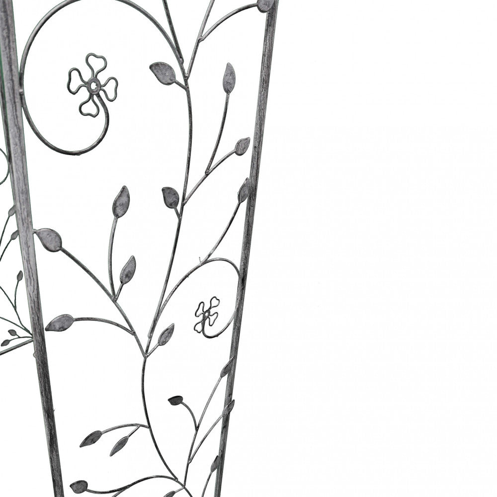 Arche jardinière d'extérieur H230 cm avec structure en acier et décoration florale Garden Elite