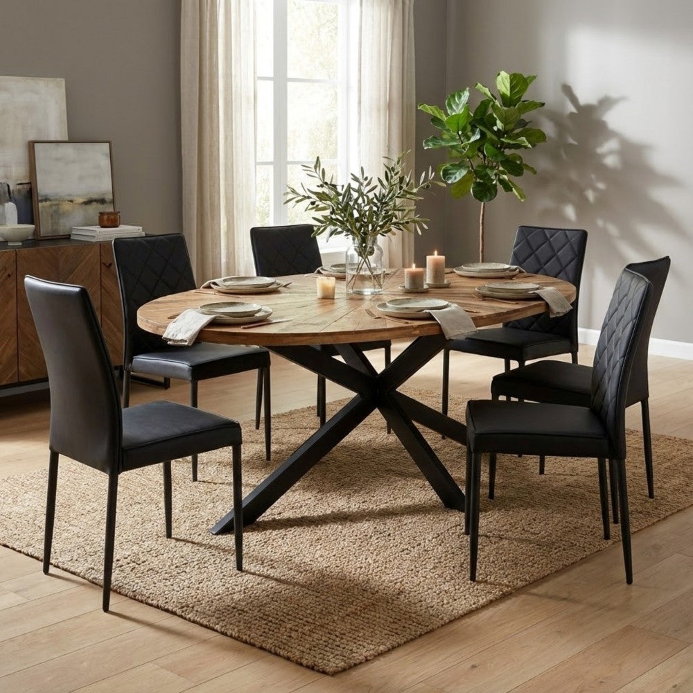 Tavolo ovale in acacia e struttura in metallo 220x120xH77 cm per interno Colton