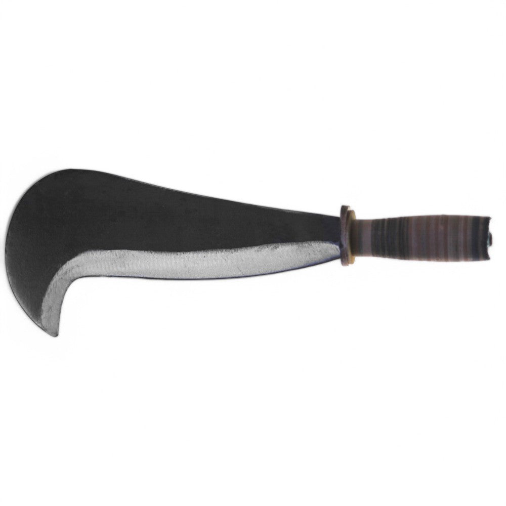 Roncola tipo con lama in acciaio forgiato 29 cm e manico in cuoio