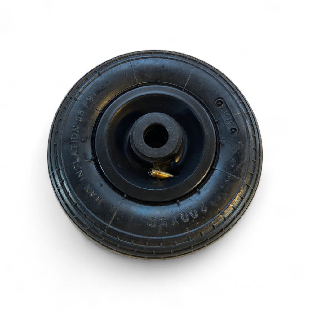 Roue de chariot pneumatique 200mm avec roulement jante en plastique - ø mm.200x50 trou 20mm