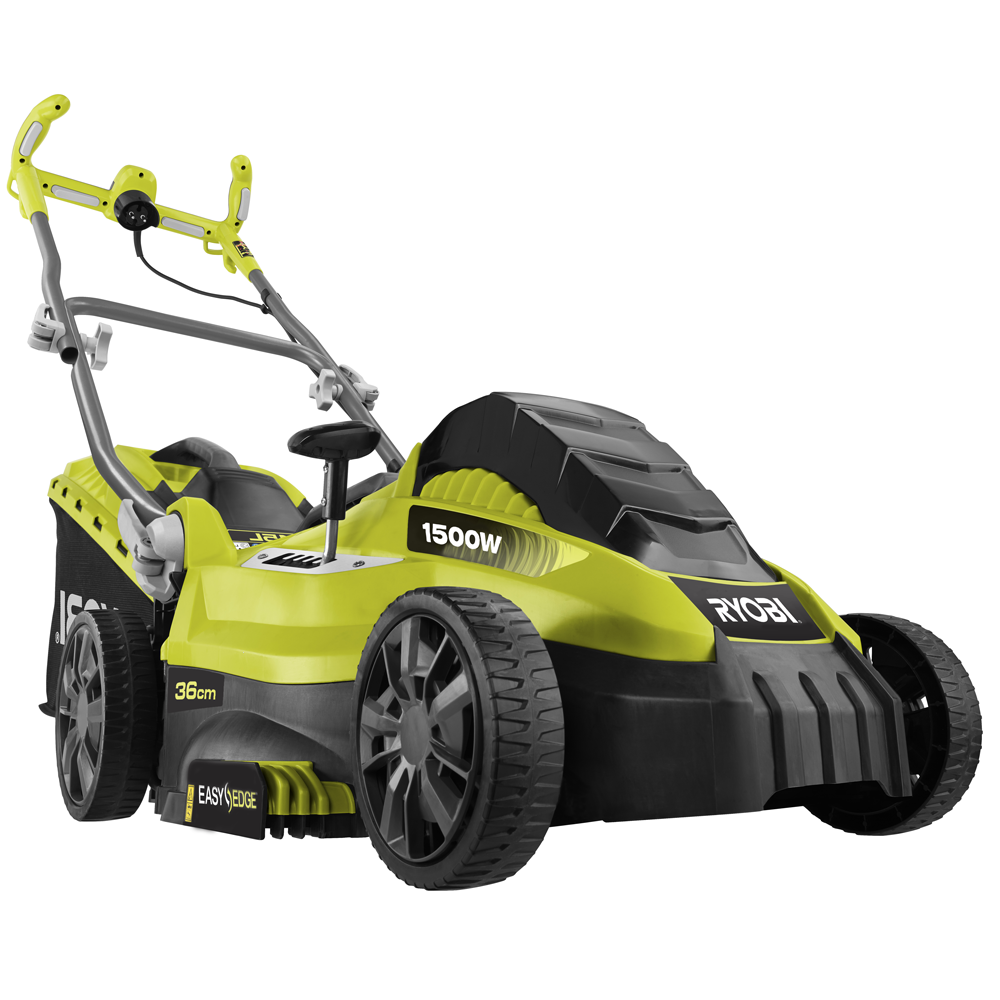 RLM15E 36h Tondeuse à gazon électrique poussée Ryobi 1500 watts avec réglage de la hauteur de coupe de 36 cm