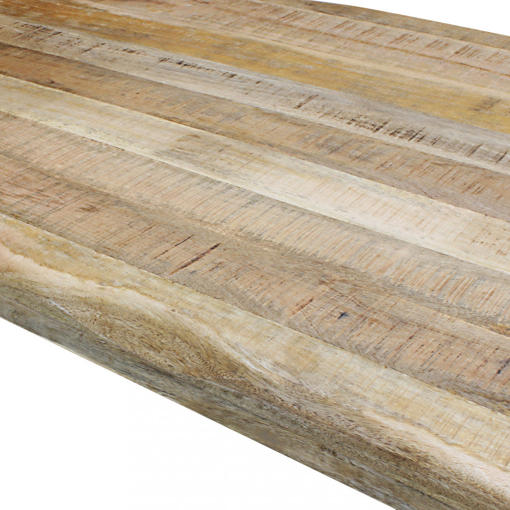 Tavolo rettangolare con piano in legno mango e struttura in metallo 200x100xH77 cm Conrad