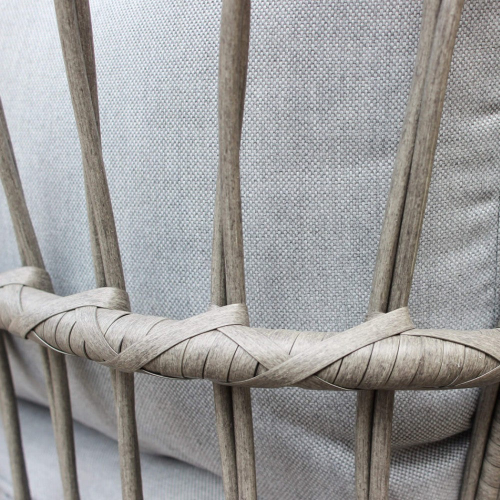 Salon d'extérieur 4 places avec structure métallique et dossier décoré en polyester arabe