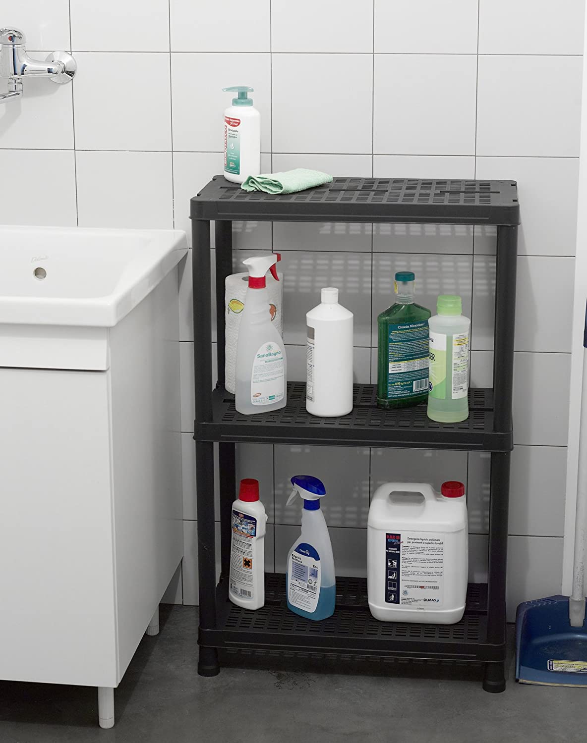 Étagère modulaire en résine à 3 niveaux TOOMAX pour bureau, garage à domicile 