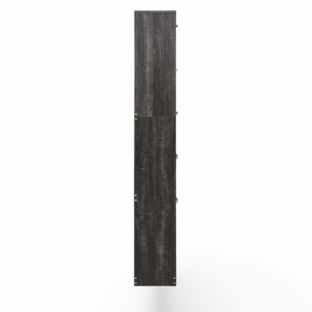 Scarpiera verticale 5 ante in legno truciolare bilaminato grigio scuro 60x24xH180 cm