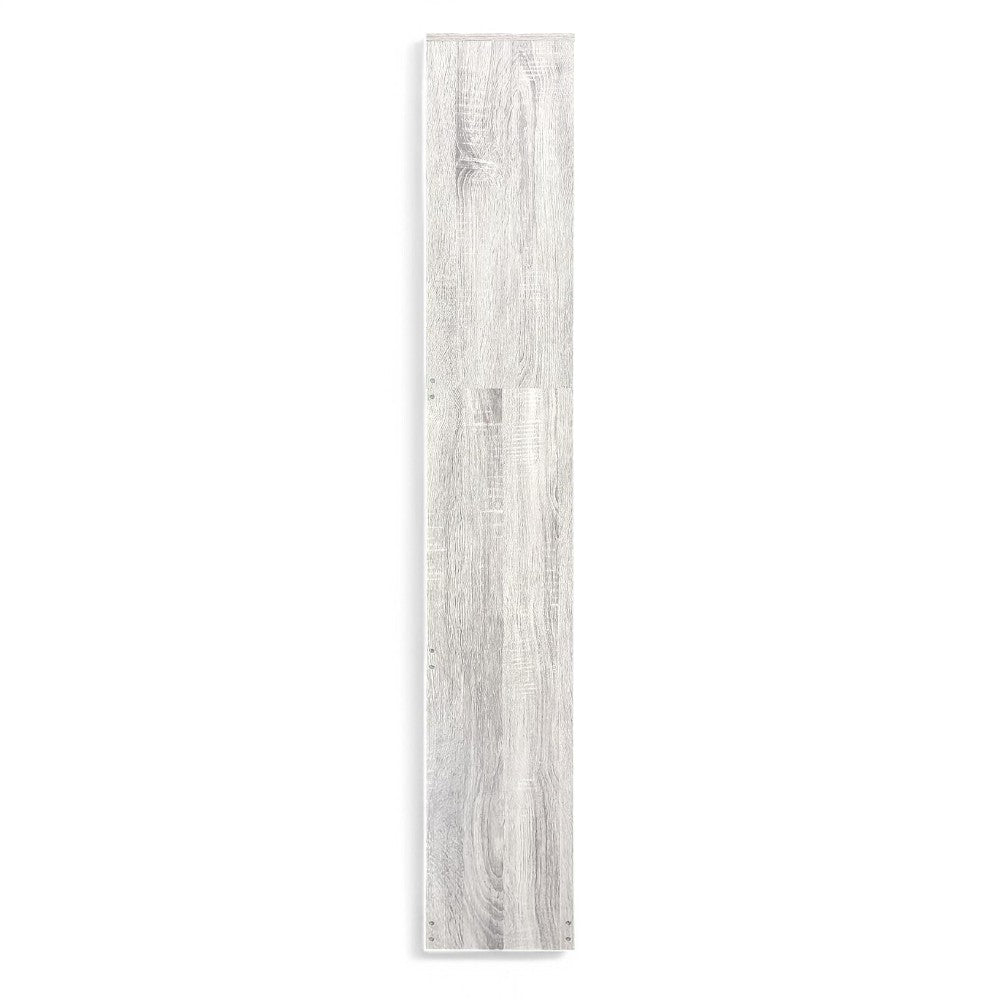 Scarpiera verticale 5 ante in legno truciolare bilaminato grigio chiaro con specchio 60x24xH180 cm