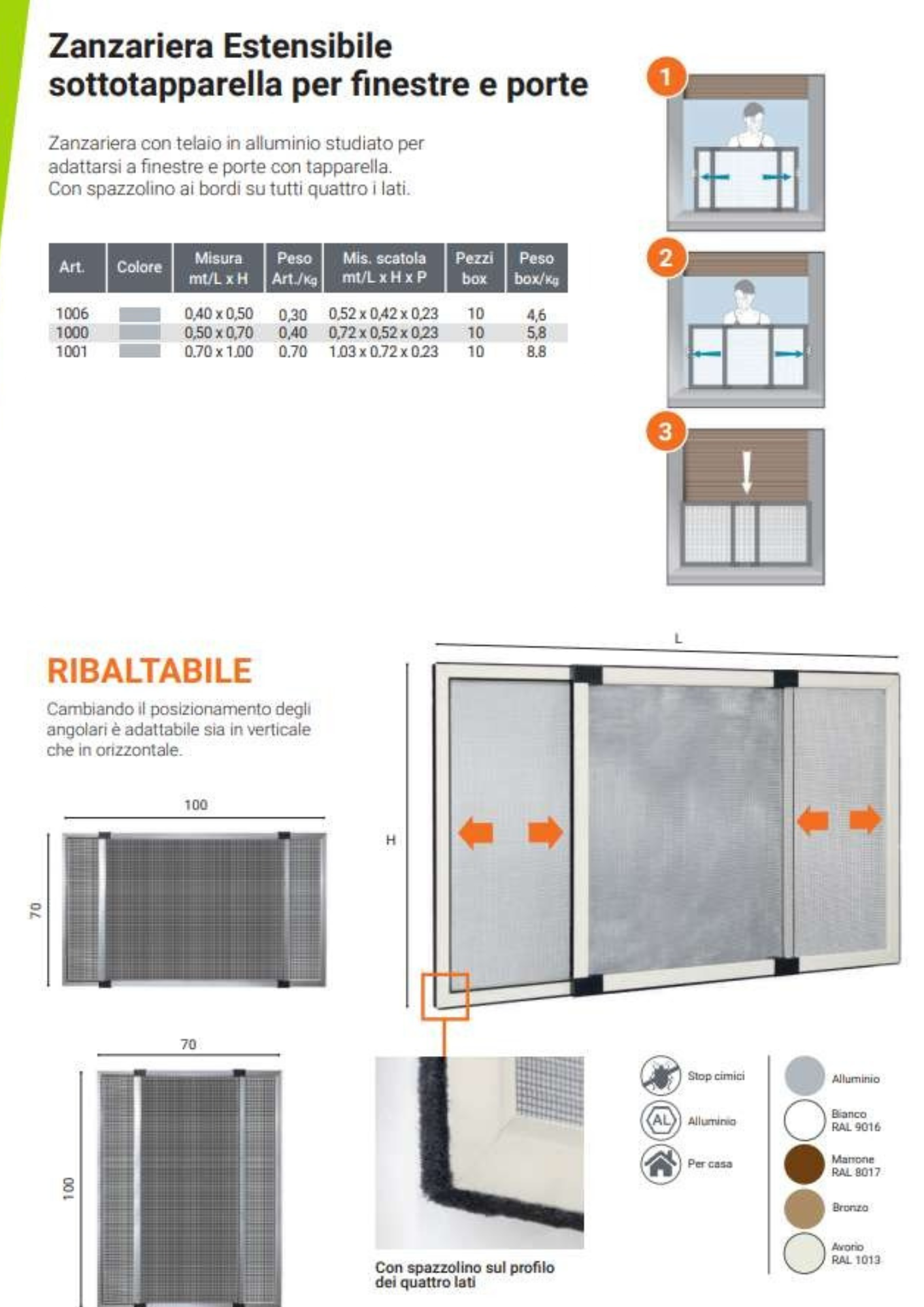 Moustiquaire à panneau extensible blanche pour intérieur et extérieur
