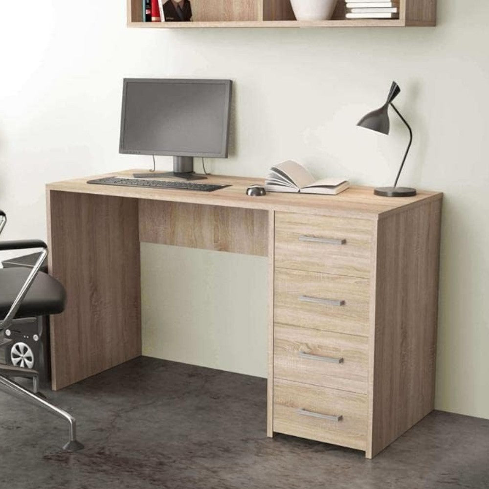 bureau avec tiroirs 'studio 463' chêne clair 120x50x73h cm
