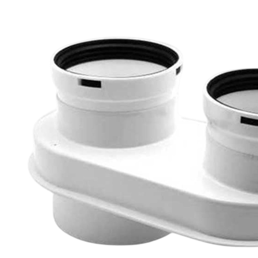 Sdoppiatore universale per caldaie compatibile Baxi 80 mm per Duo-Tec Compact e Luna Duo-Tec