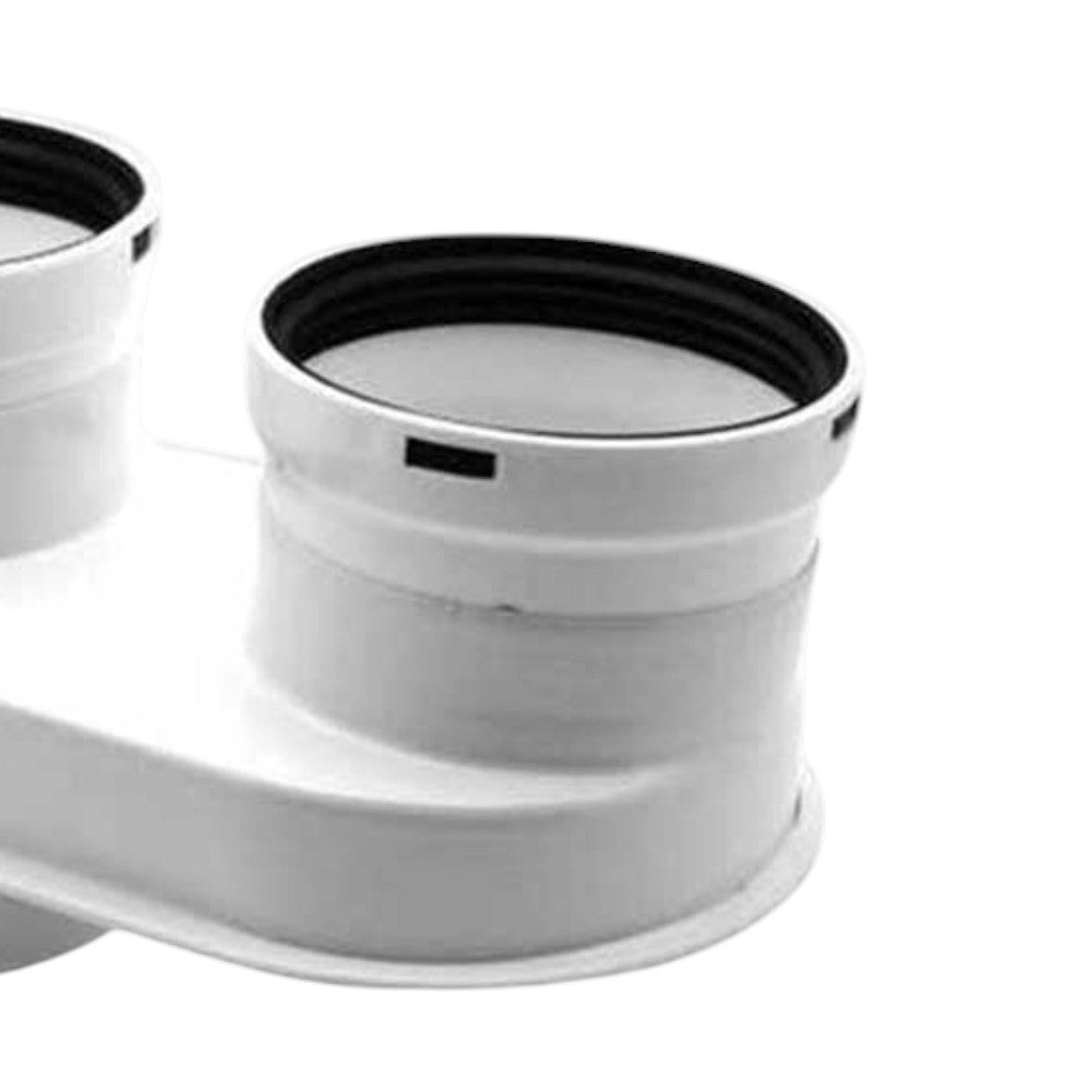 Sdoppiatore universale per caldaie compatibile Baxi 80 mm per Duo-Tec Compact e Luna Duo-Tec