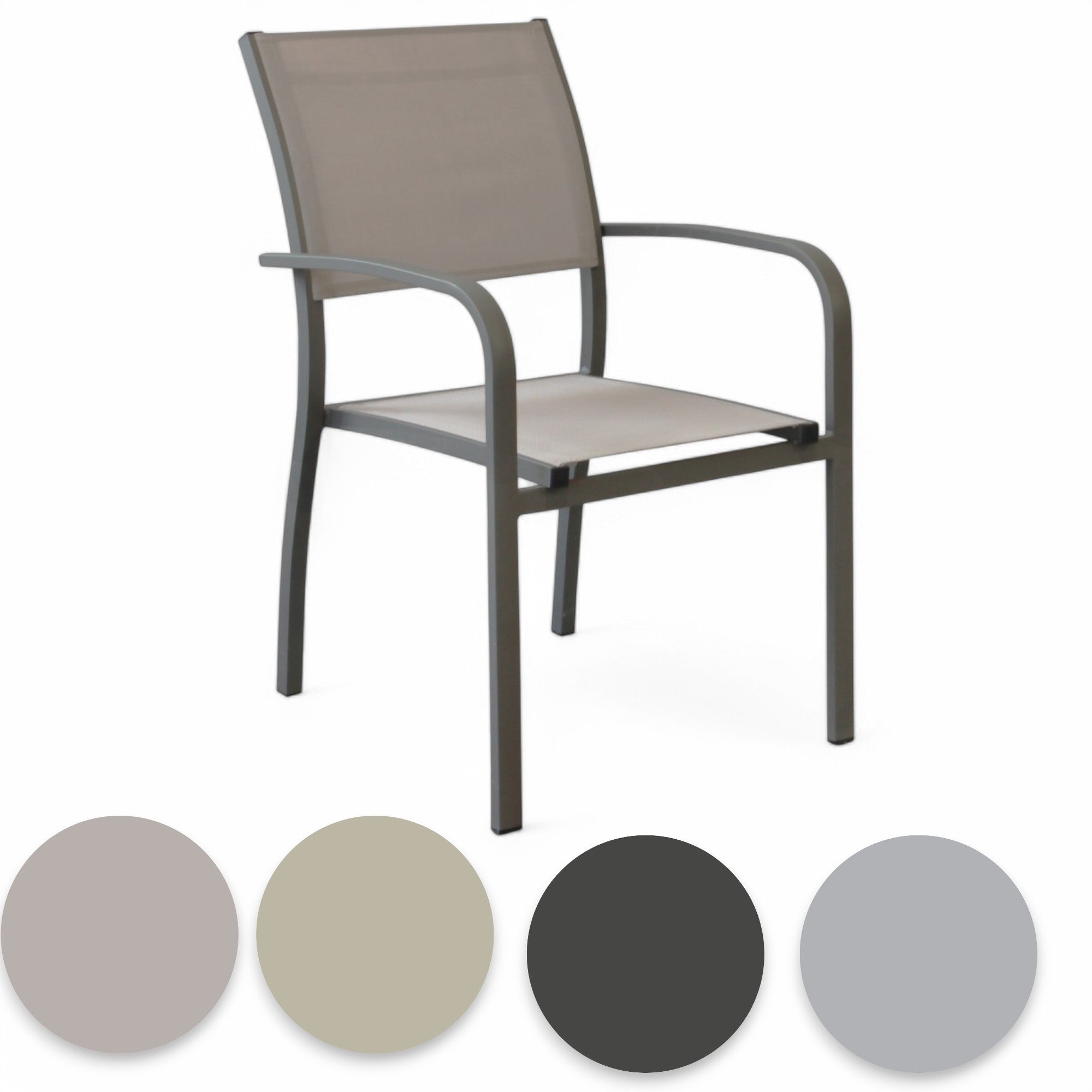 Sedia poltrona in alluminio con braccioli e schienale moderno elegante Peco