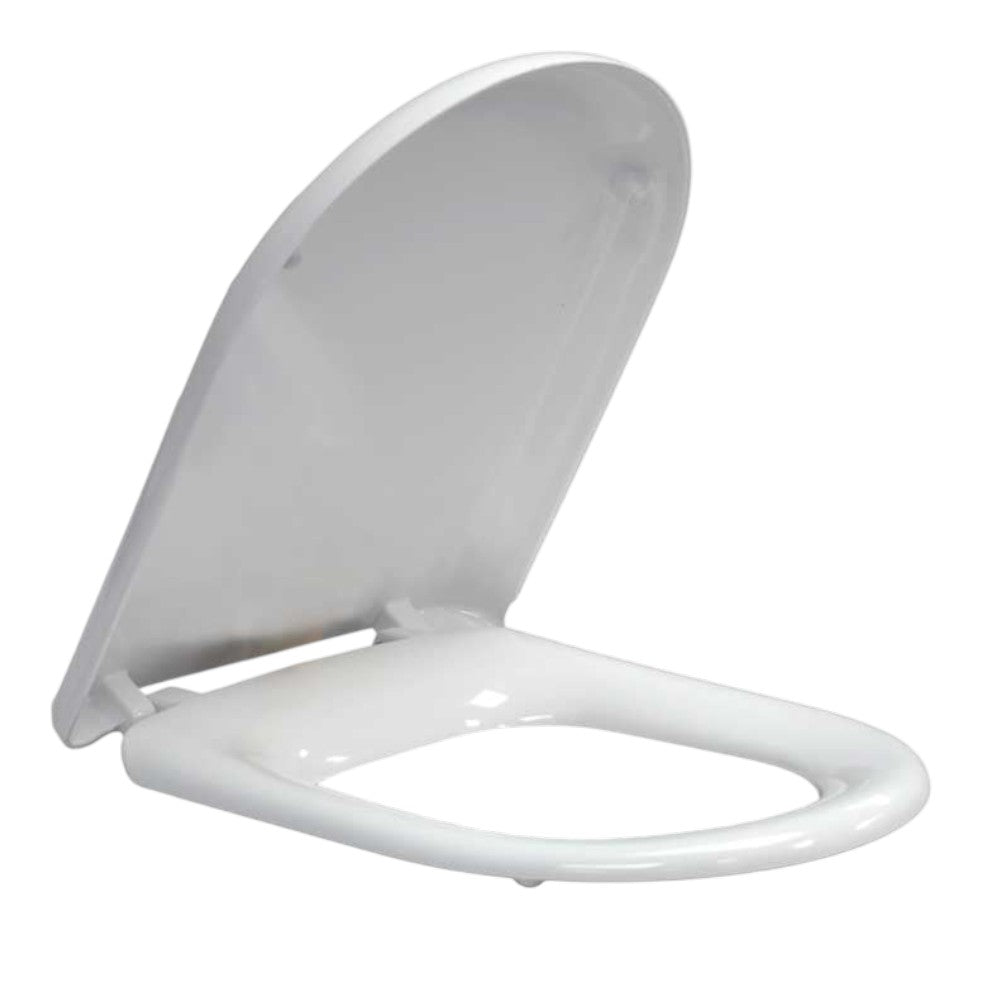 Sedile wc bianco termoindurente con cerniere in acciaio