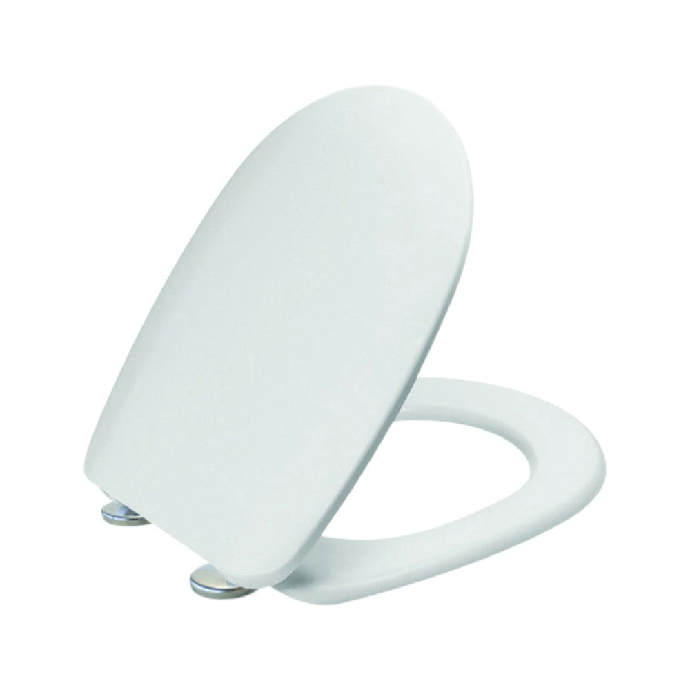 Abattant WC en thermodurcissable blanc "Passepartout" avec charnières inox H057