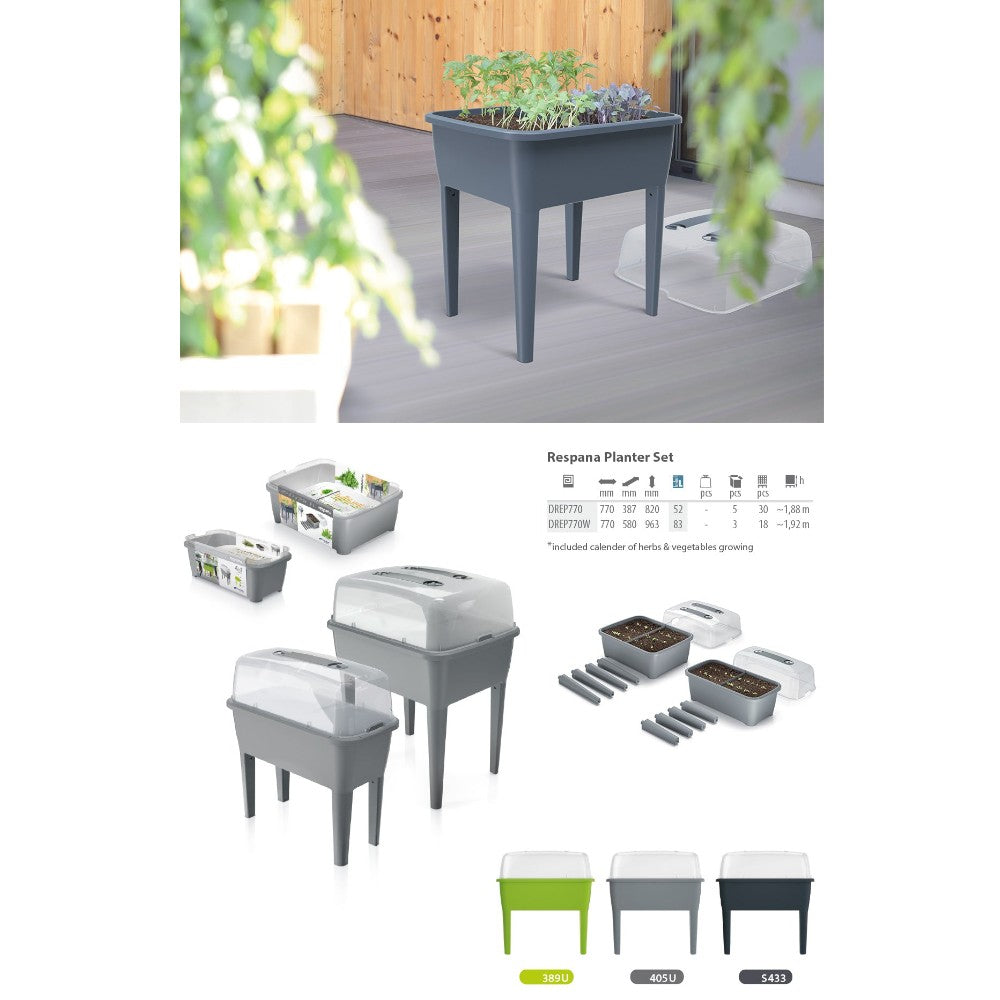 Serre surélevée en résine avec pieds de balcon jardin de toit portable avec couverture mobile DREP 770