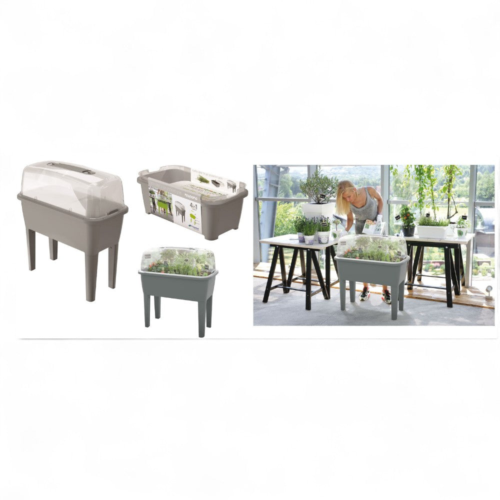 Serre surélevée en résine avec pieds de balcon jardin de toit portable avec couverture mobile DREP 770