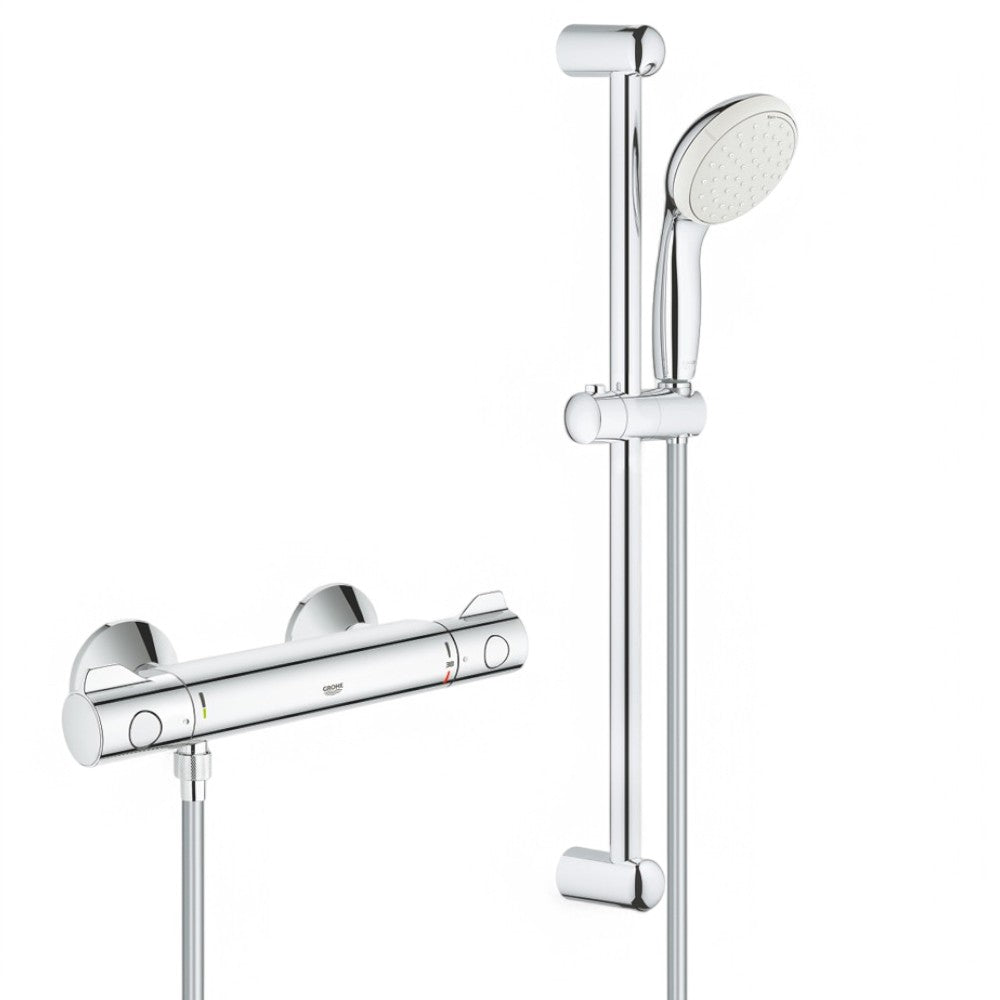 Set doccia con miscelatore termostatico grohtherm 800 + asta tempesta 1/2"