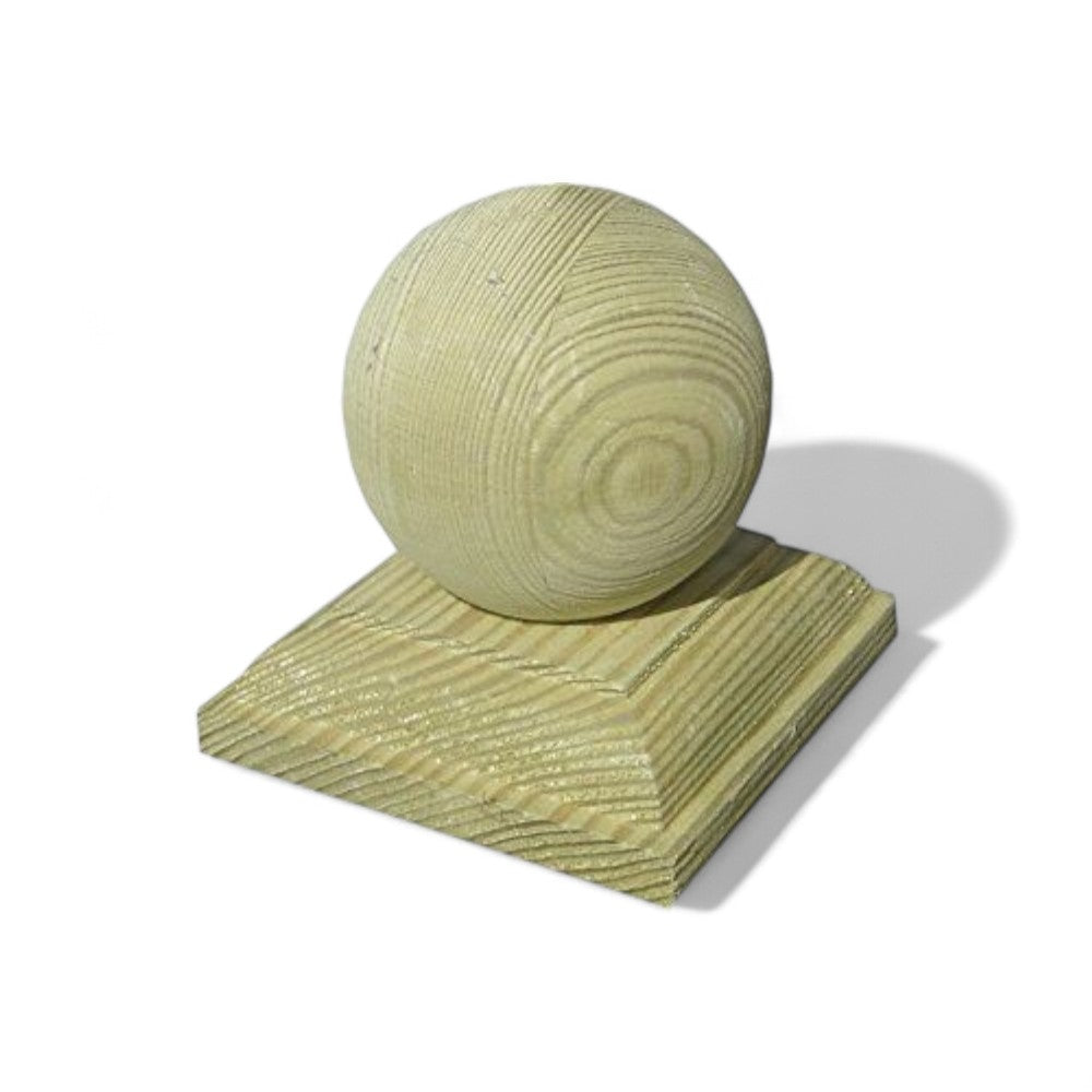 cache-poteau en bois sphère 7x7 cm