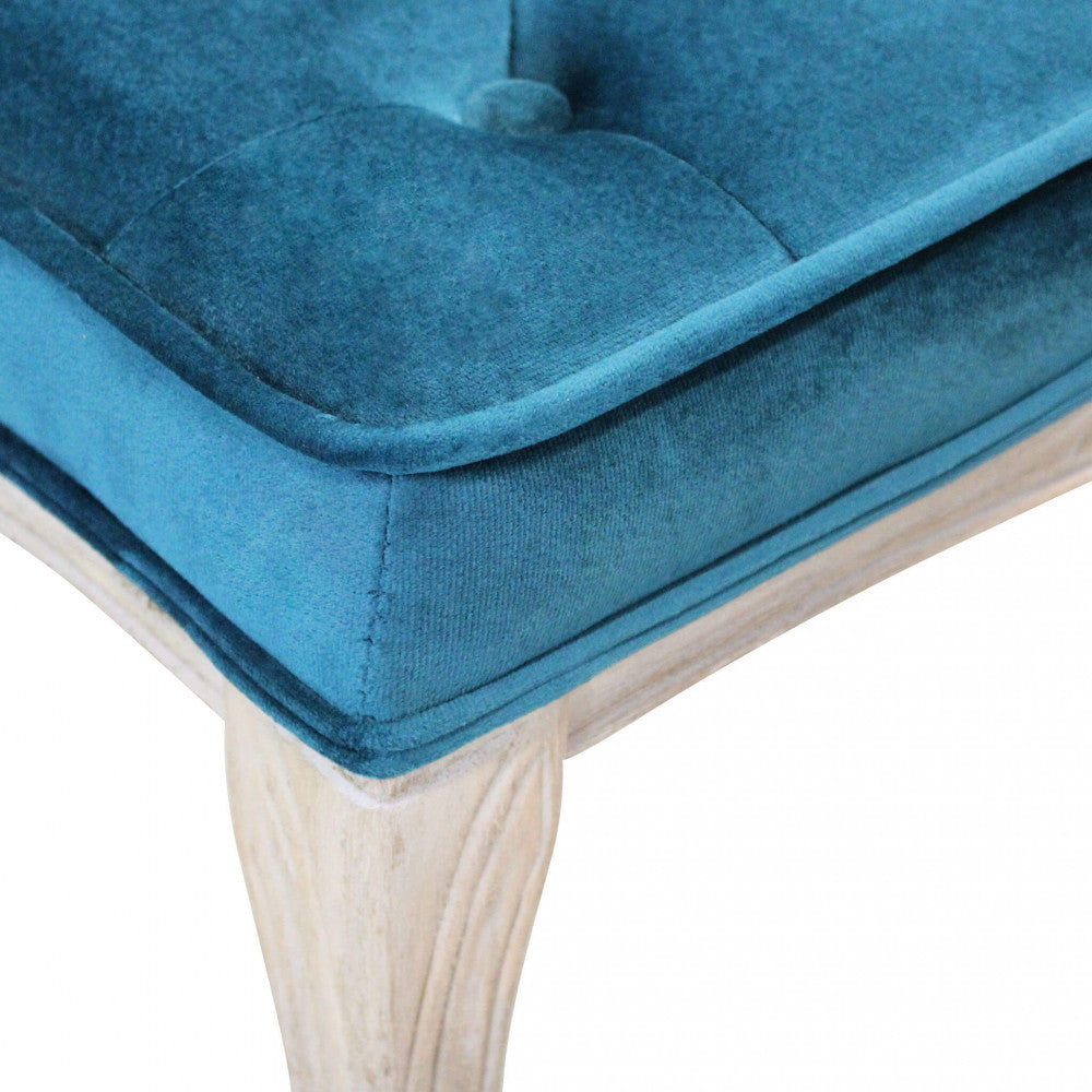 Sgabello in velluto con struttura in legno elegante 50x36xH47 cm