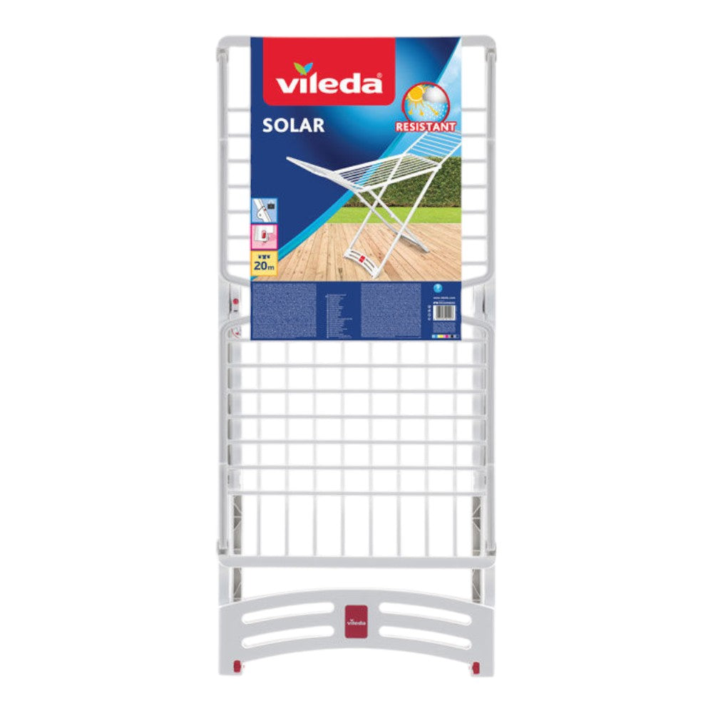 Stendibiancheria in resina 20 metri con ruote e scanso appendiabiti pulsante blocco e sblocco snodo dimensioni 182x55x88 cm