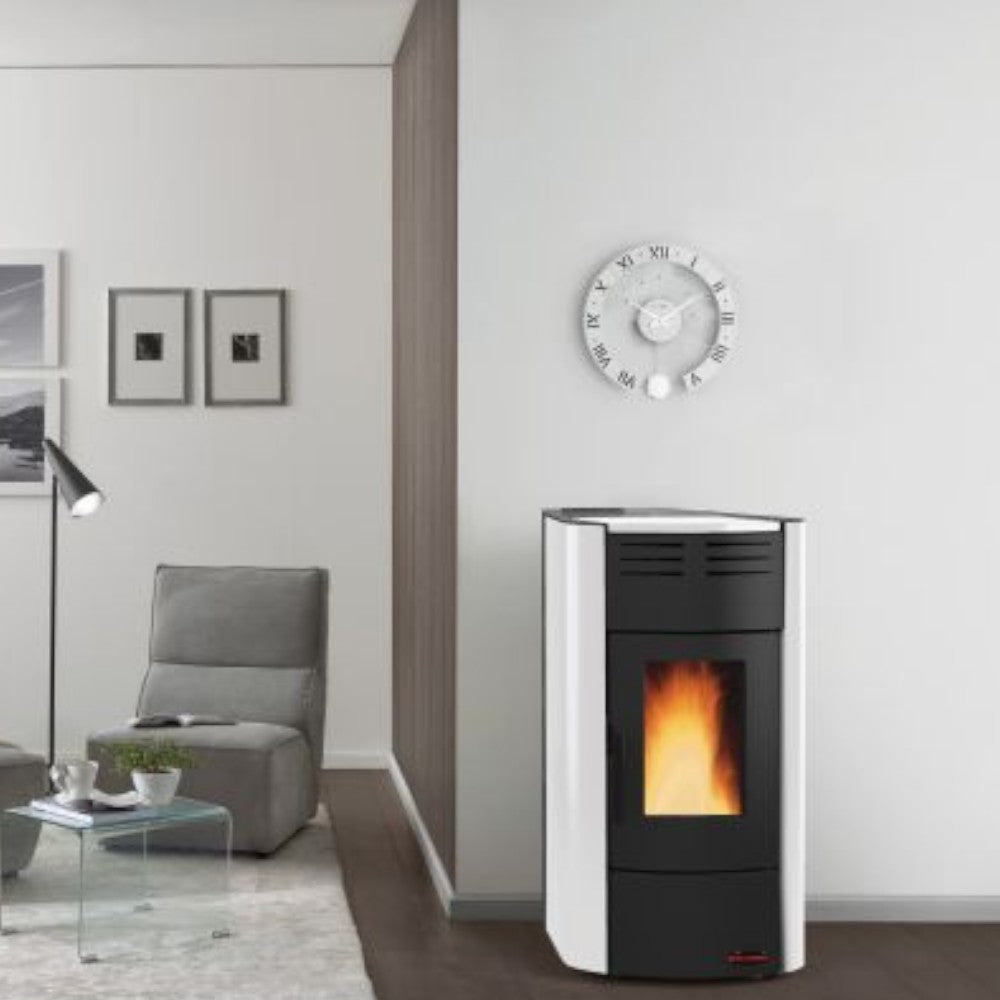 Poêle Thermo à Granulés Raffaella Idro H15 18,8 Kw Bordeaux (Con.Term.) - mesure 63,3x62,6x117,60h cm. - poids 214 kg