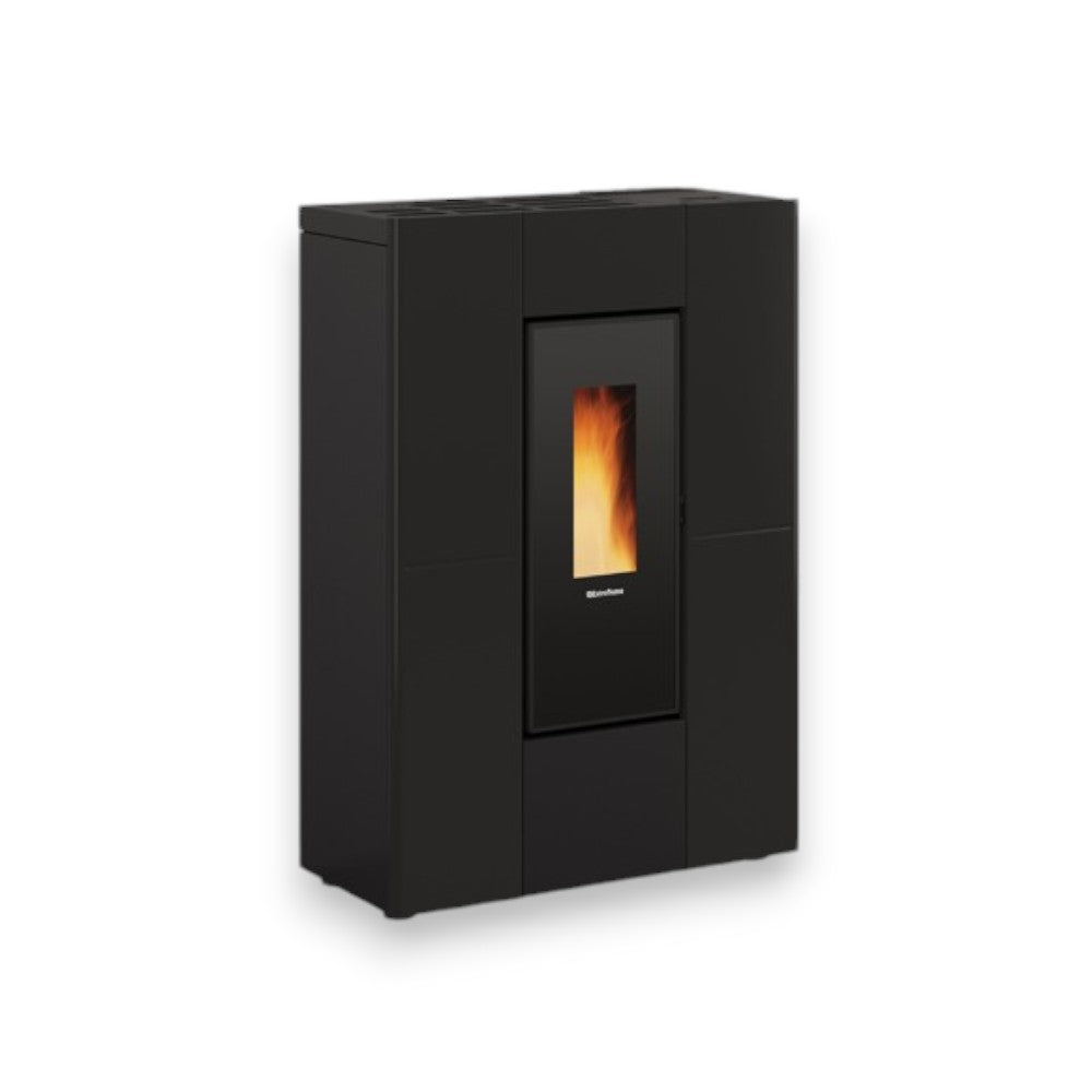 Stufa a pellet 8 Kw in ghisa nera 75x35.2xH107.7 cm Marilena plus Nordica
