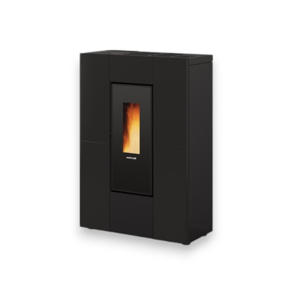 Stufa a pellet 8 Kw in ghisa nera 75x35.2xH107.7 cm Marilena plus Nordica