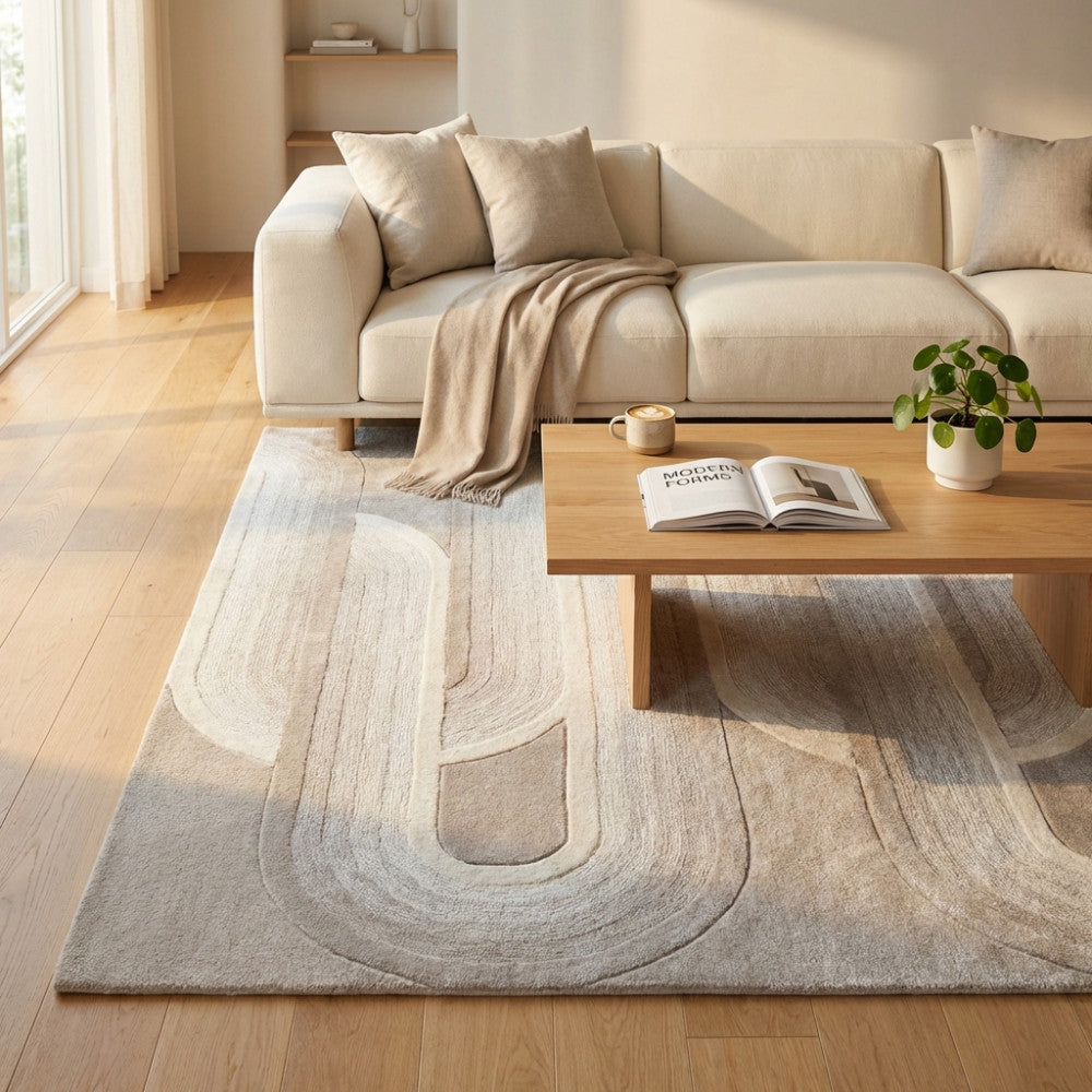 Tappeto da interno 120x180 cm in cotone e lana e decorazione moderna