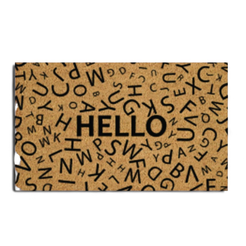 Paillasson en noix de coco "Bonjour" Épaisseur 15mm - 40x70cm