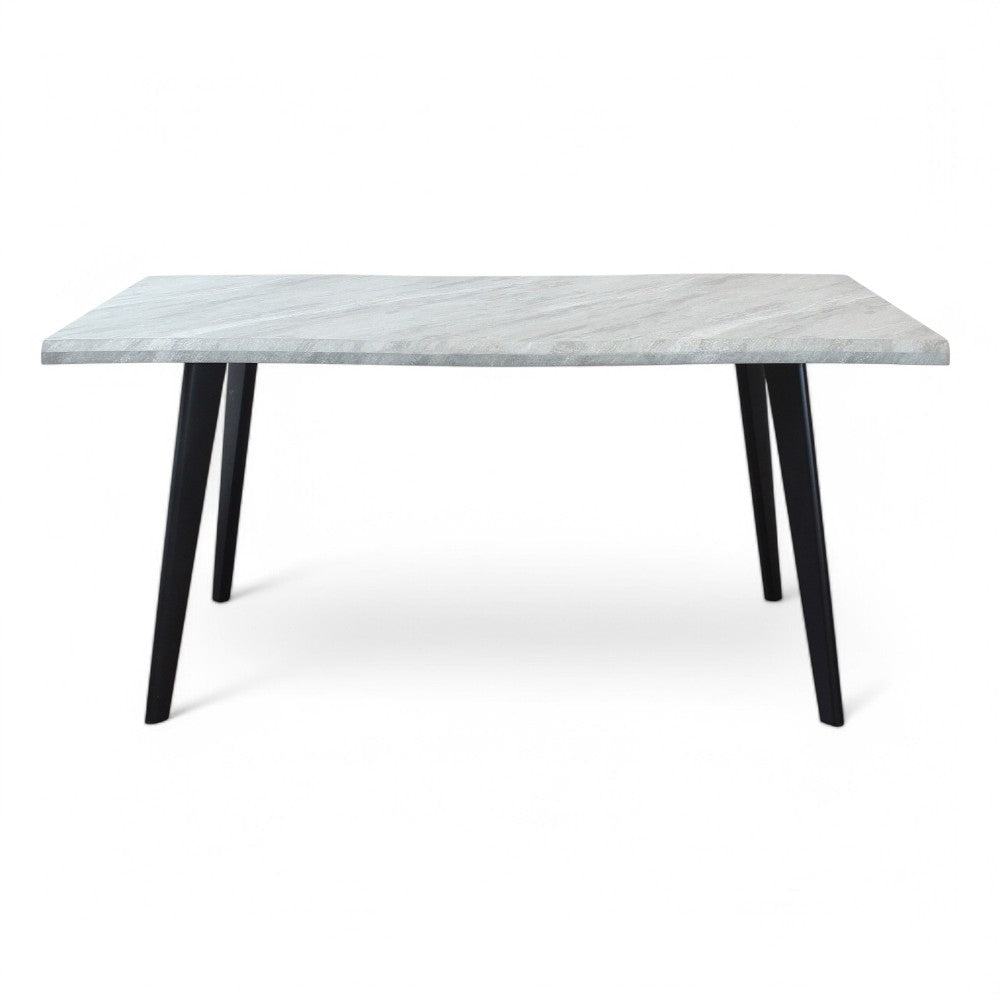 Tavolo rettangolare con struttura in metallo e piano in mdf grigio effetto pietra 90x160xH75 cm Dabber