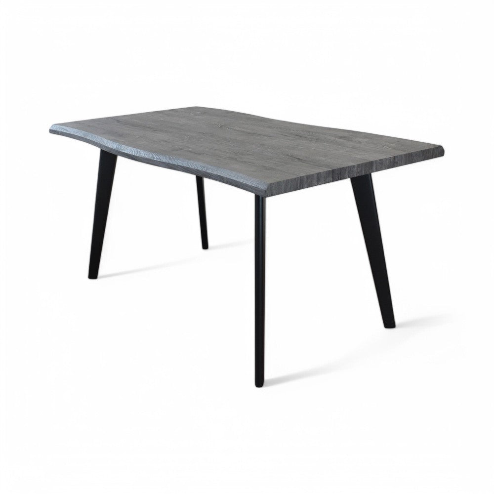 Tavolo rettangolare con struttura in metallo e piano in mdf effetto pietra 90x160xH75 cm Dabber