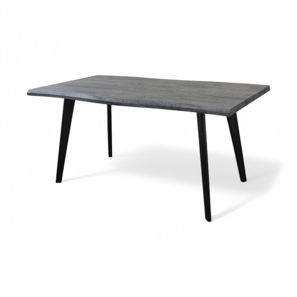 Tavolo rettangolare con struttura in metallo e piano in mdf effetto pietra 90x160xH75 cm Dabber