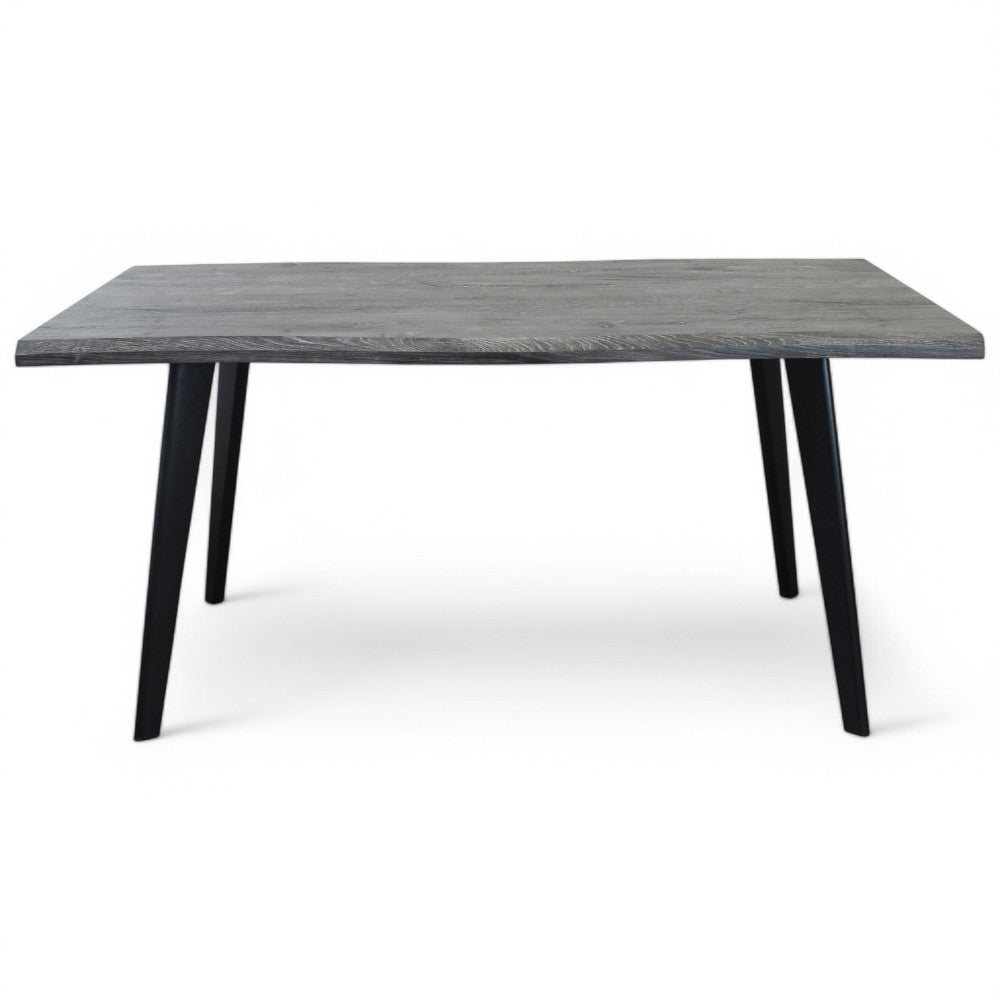 Tavolo rettangolare con struttura in metallo e piano in mdf effetto pietra 90x160xH75 cm Dabber