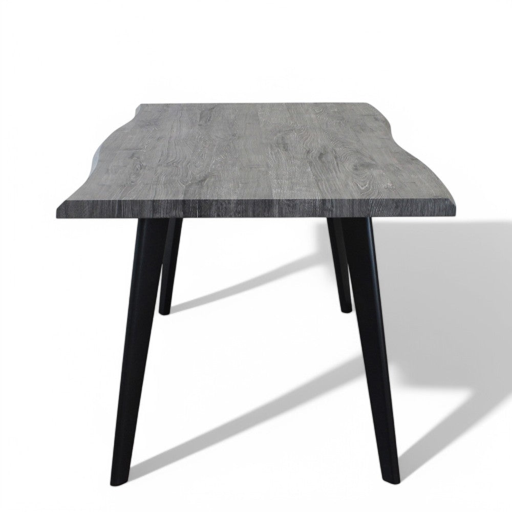 Tavolo rettangolare con struttura in metallo e piano in mdf effetto pietra 90x160xH75 cm Dabber