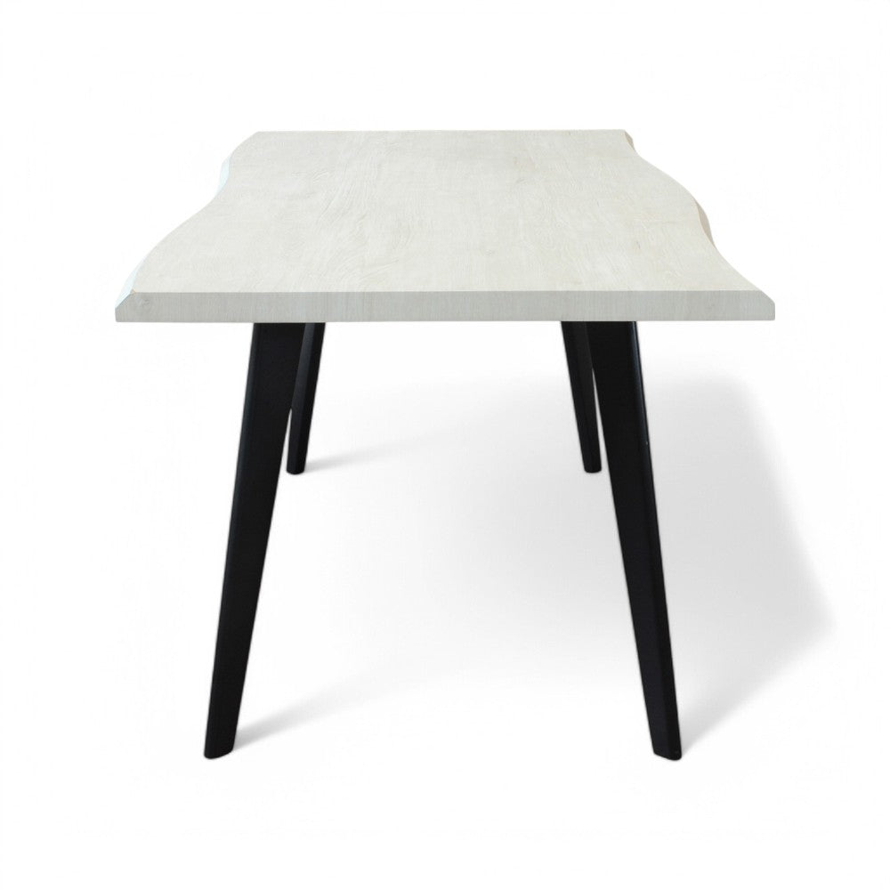 Tavolo rettangolare con struttura in metallo e piano in mdf bianco effetto pietra 90x160xH75 cm Dabber