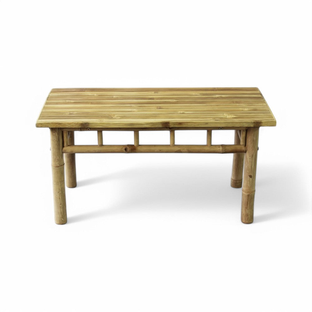 Tavolino rettangolare marrone in bamboo 90x45x45 cm stile moderno Aviaton 90