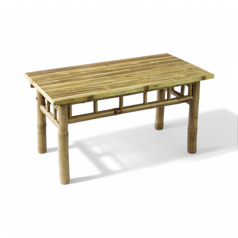 Tavolino rettangolare marrone in bamboo 90x45x45 cm stile moderno Aviaton 90