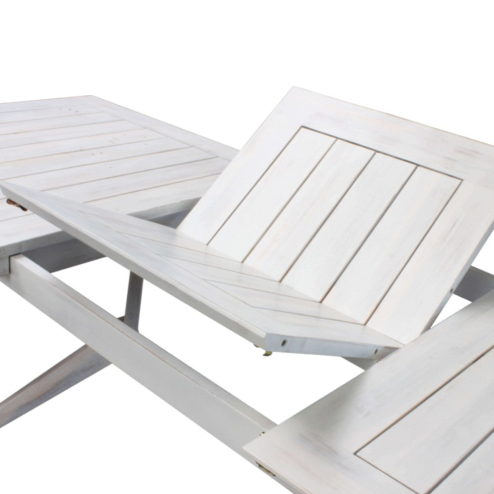 Tavolo estensibile rettangolare bianco 180x90xH75 cm per esterno