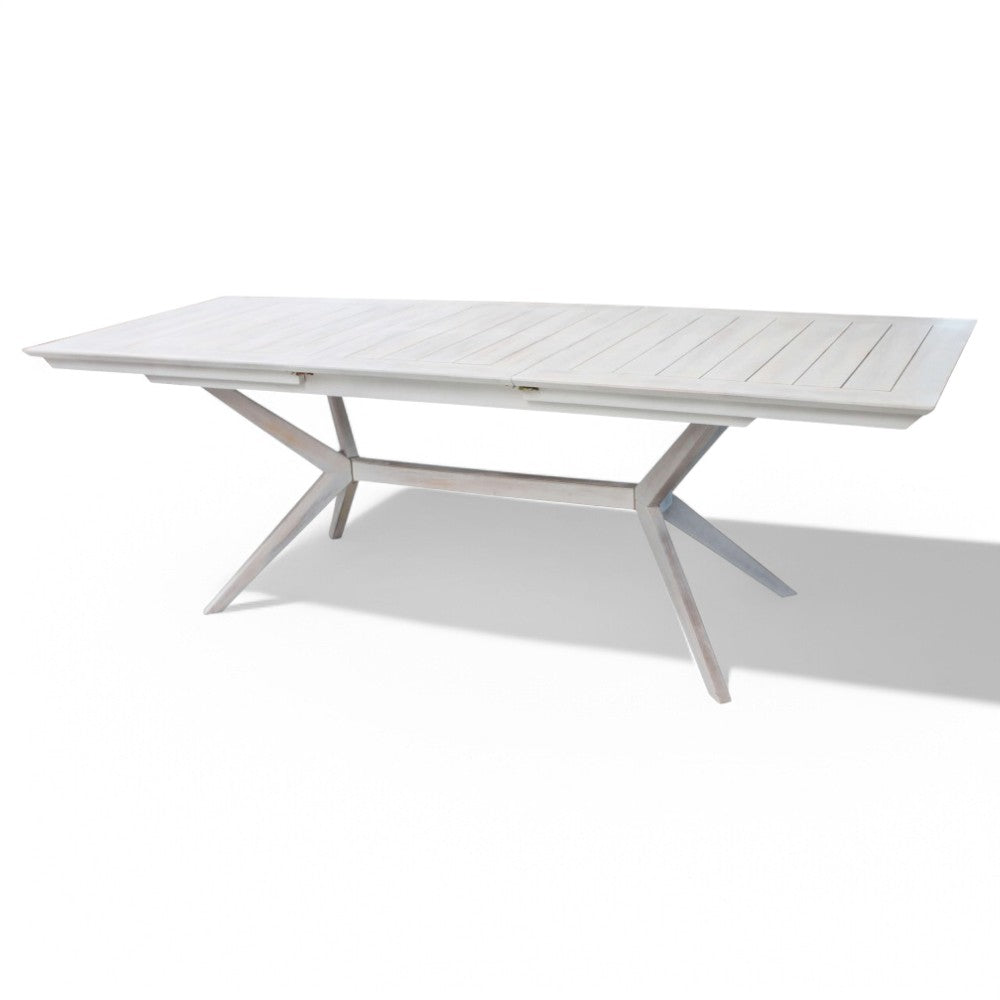 Tavolo estensibile rettangolare bianco 180x90xH75 cm per esterno