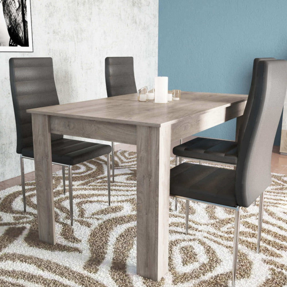 table à manger 'pepper 110' chêne blanc/gris cm 110x75x75h