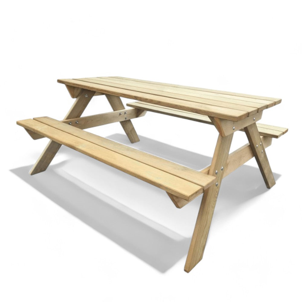 Table de pique-nique en pin imprégné - cm.179x150x70h.