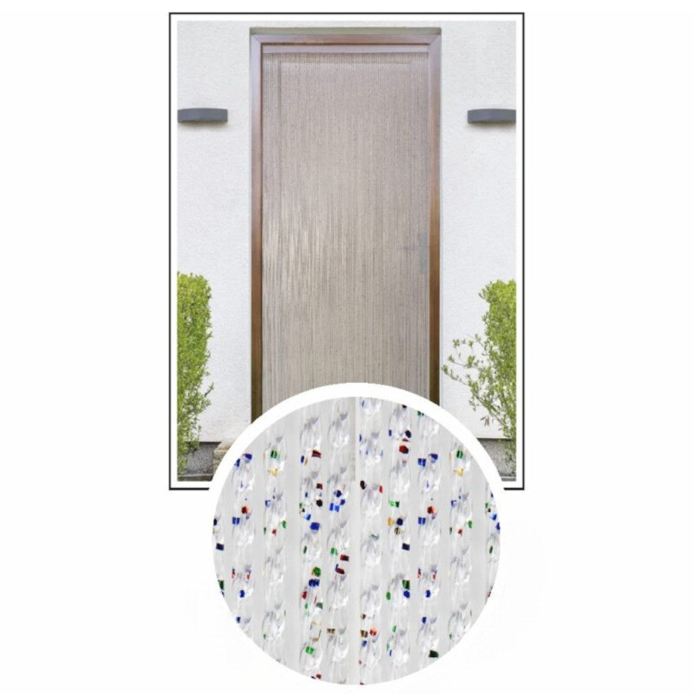 Rideau anti-mouches 120x220 cm en PVC cylindrique transparent pour intérieur et extérieur