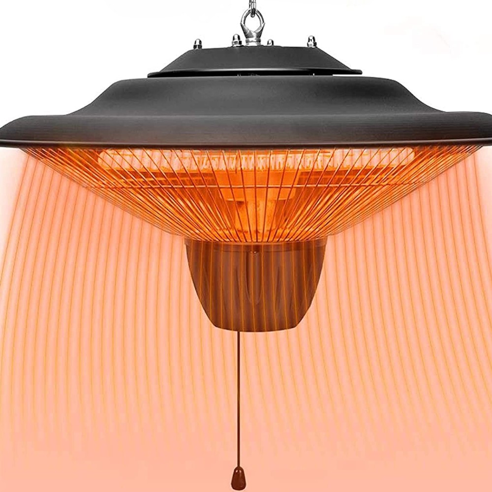 Stufa alogena 220V al carbonio a sospensione 42x42xH24 cm