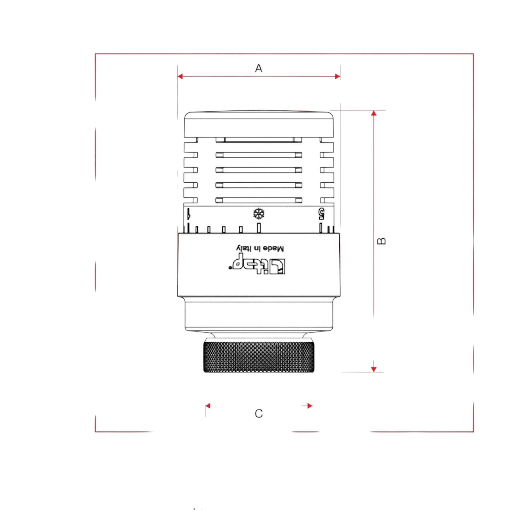 Kit Vanne Thermostatique Coudée avec Raccordement F Art.Kit3 - F 3/8"