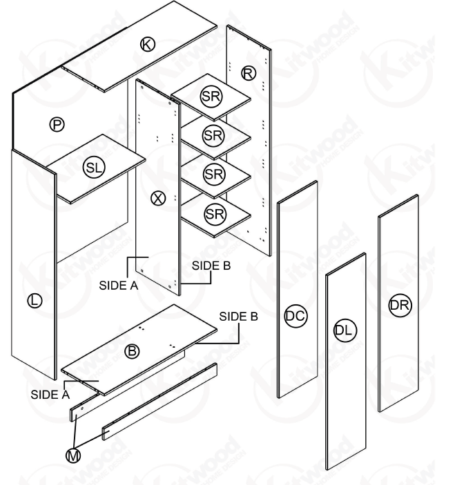 Armoire de chambre 3 portes en bois mélaminé bilaminé avec tringle à vêtements
