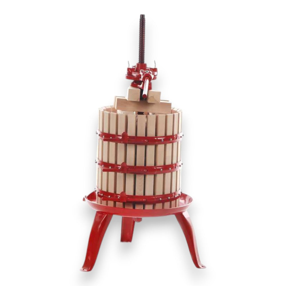Pressoir mécanique à cliquet avec cage en bois pour le traitement du raisin